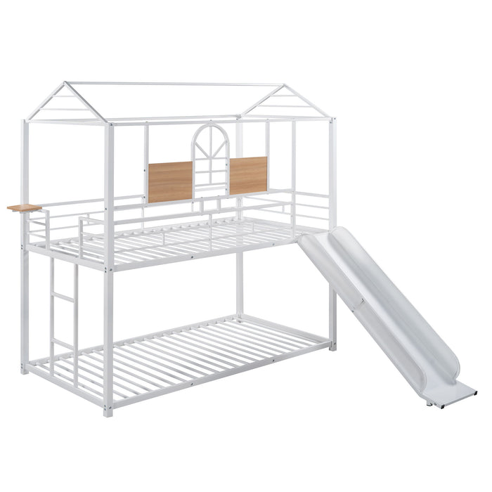 Metal Bunk Bed, Metal Housebed With Slide