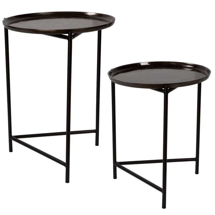 Burnett - Nesting Tables (Set of 2) - Dark Nickel