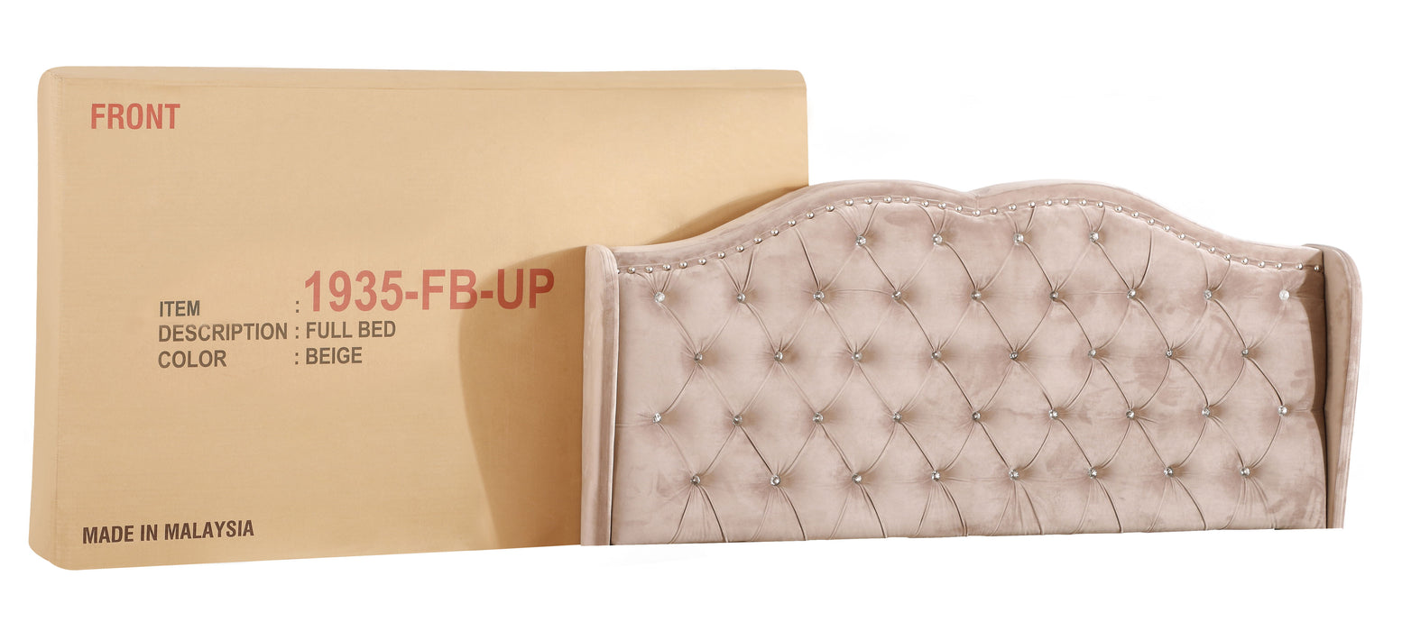 Upholstered Velvet Bed Transitional
