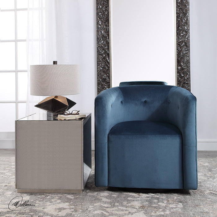 Mallorie - Swivel Chair - Blue