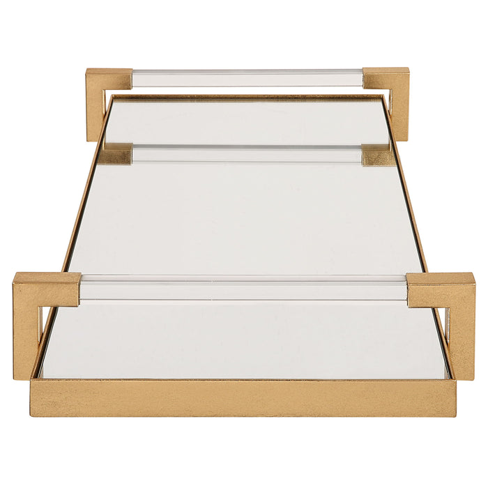 Deki - Mirrored Tray - Gold