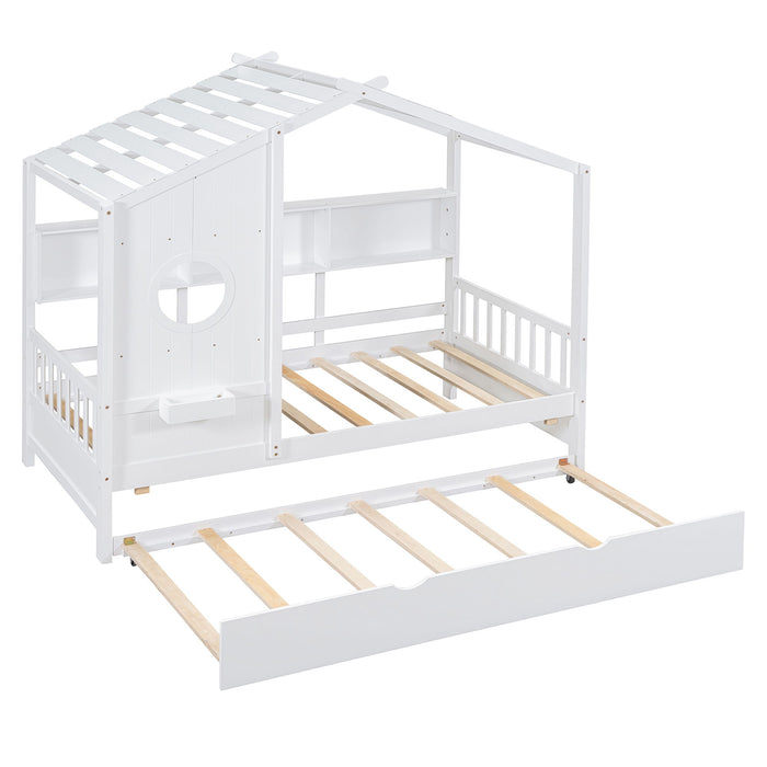 Modern Design House Bed With Storage Shelf