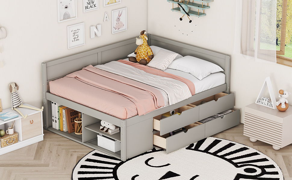 Daybed With Drawers And Shelves