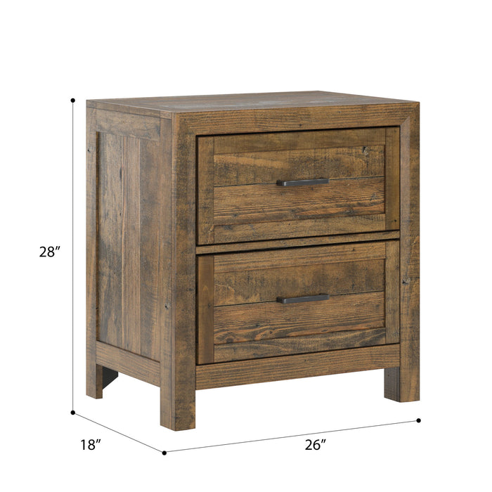 Pine Valley - 2 Drawer Nightstand - Caramel Brown