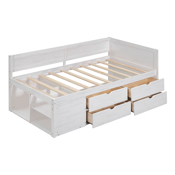 Daybed With Drawers And Shelves
