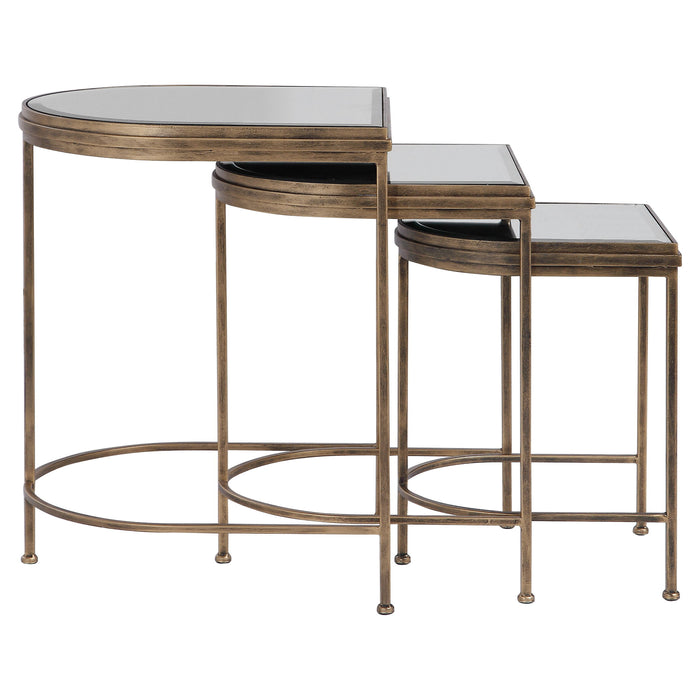 India - Nesting Tables (Set of 3) - Light Brown & Black