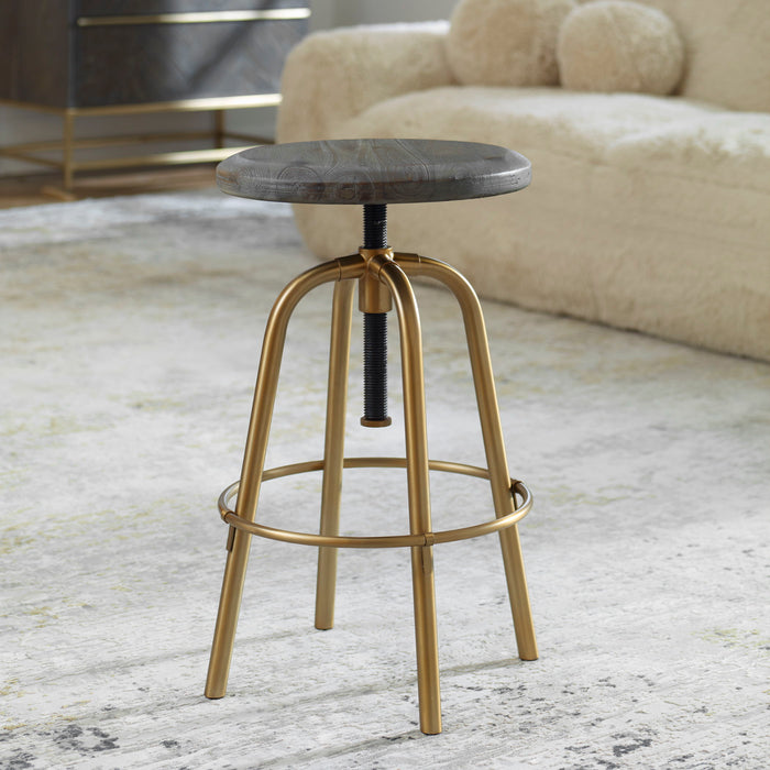 Revolve - Brass Counter Stool - Bronze