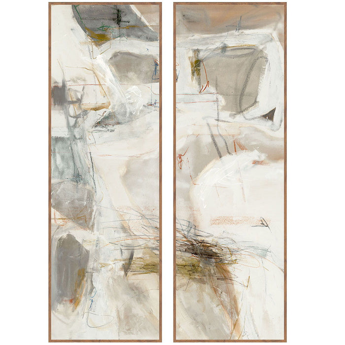 Chalk - Painting 40' x 60' By Buddy Whitlock (Set of 2) - Walnut