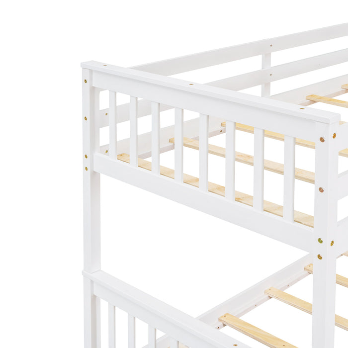 Bunk Bed With Ladders And 2 Storage Drawers