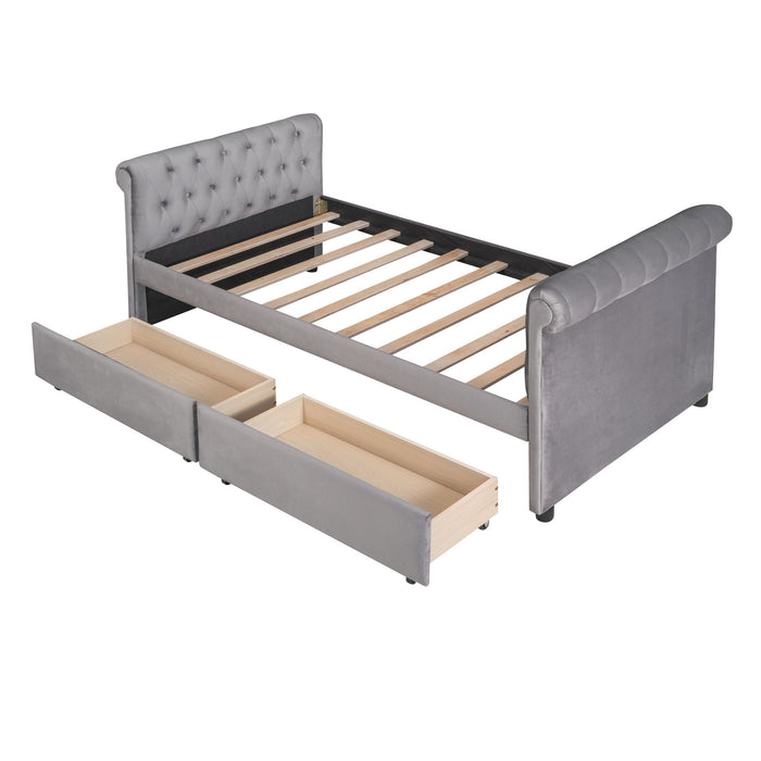 Upholstered Daybed, Wood Slat Support