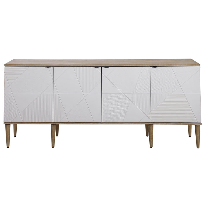 Tightrope - 4 Door Modern Sideboard Cabinet - White & Light Brown