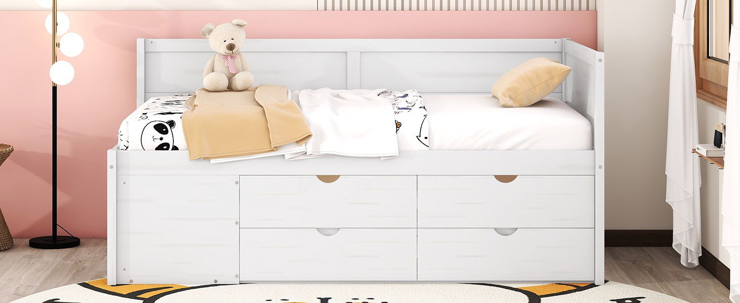 Daybed With Drawers And Shelves