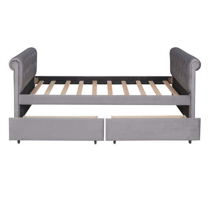 Upholstered Daybed, Wood Slat Support