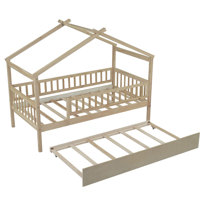 Creativity House Bed With Twin Size Trundle