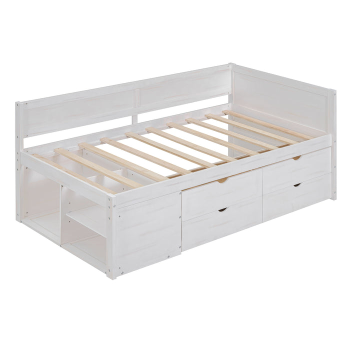 Daybed With Drawers And Shelves