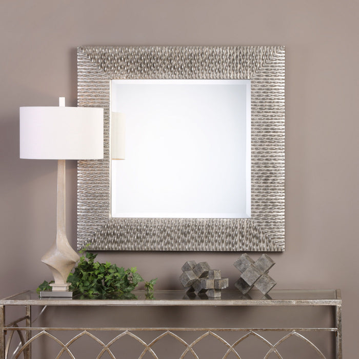 Cressida - Square Mirror - Distressed Silver