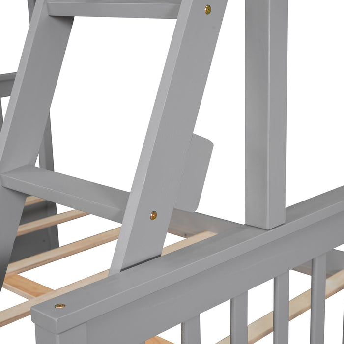 Bunk Bed With Ladders And 2 Storage Drawers