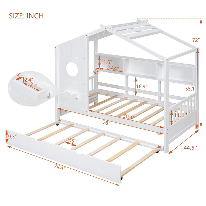 Modern Design House Bed With Storage Shelf