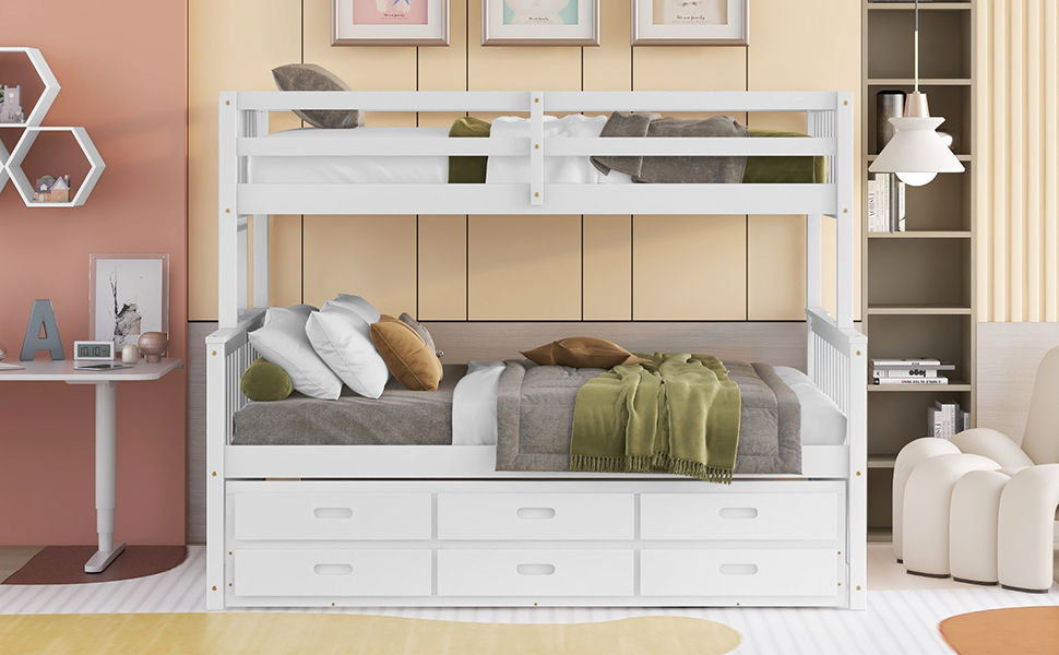 Bunk Bed With Twin Size Trundle And Drawers