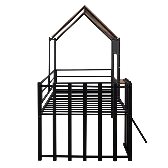 Loft Bed With Roof, Window, Guardrail, Ladder