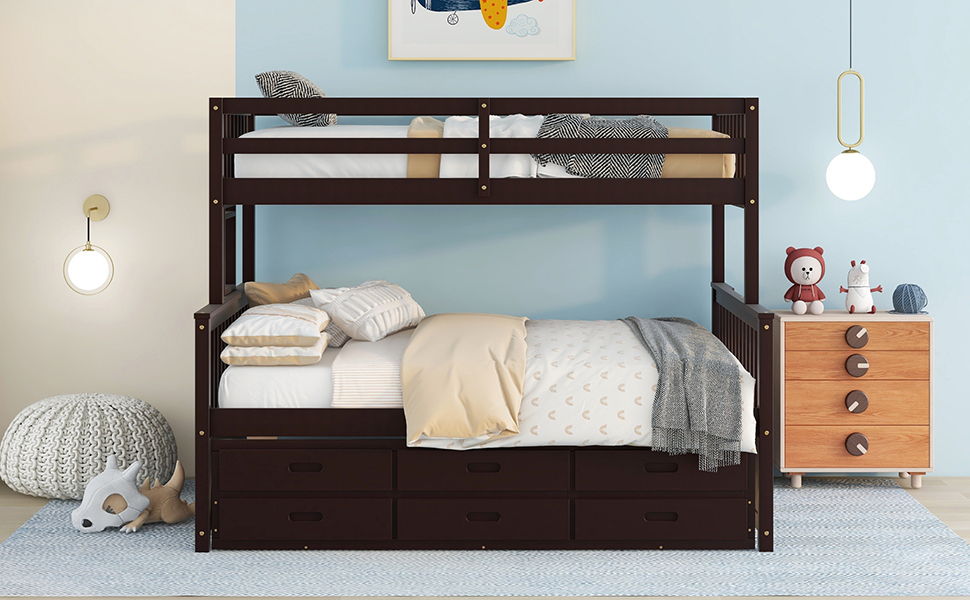 Bunk Bed With Twin Size Trundle And Drawers