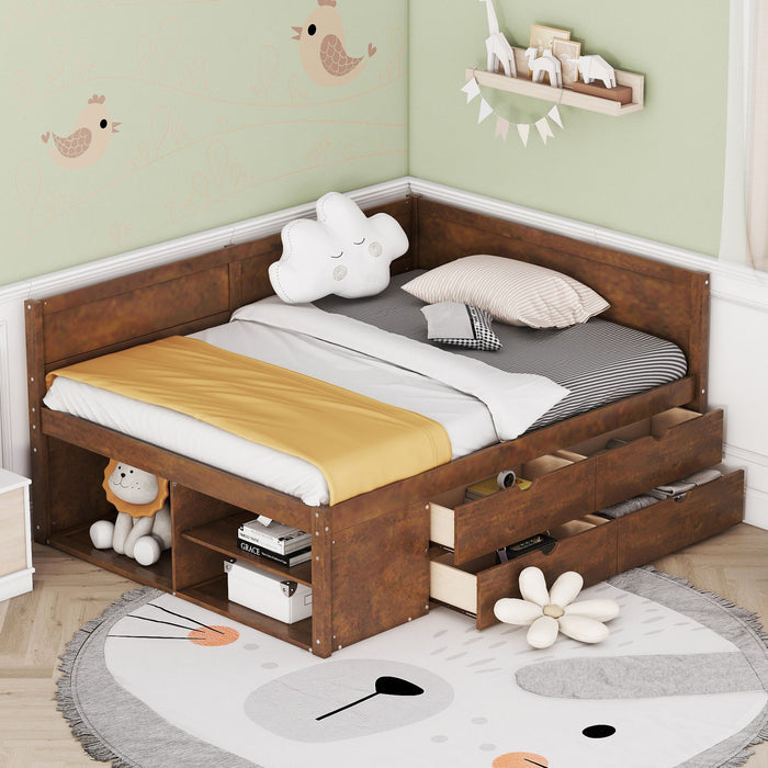 Daybed With Drawers And Shelves