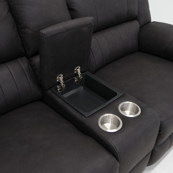 Navaro - Reclining Console Loveseat - Black Licorice