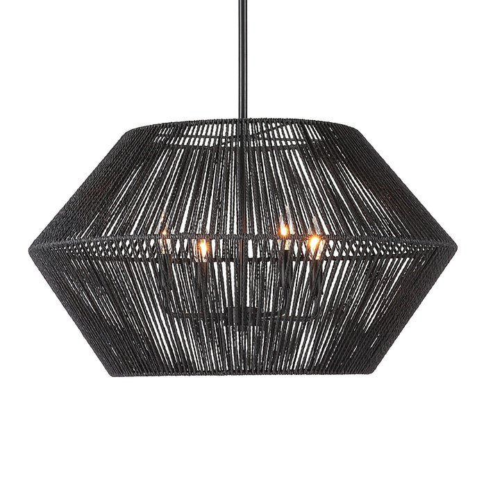 Suva - 4 Light Rope Pendant - Black