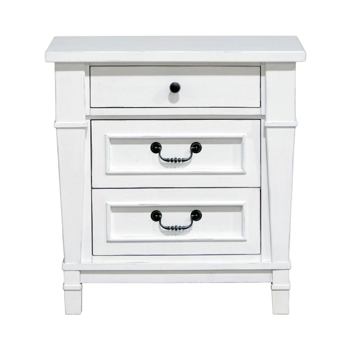 Stoney Creek - 3 Drawer Nightstand - Weathered White