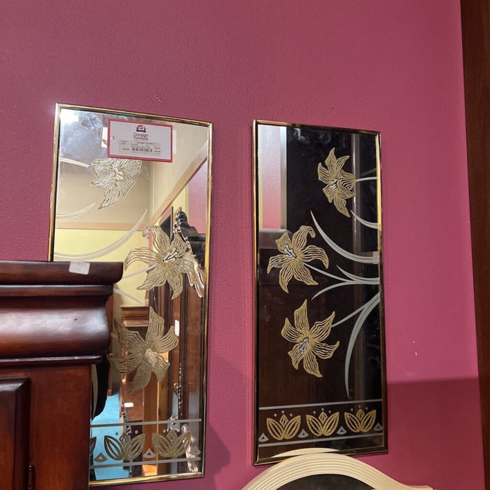 Gold Frame Mirror Set