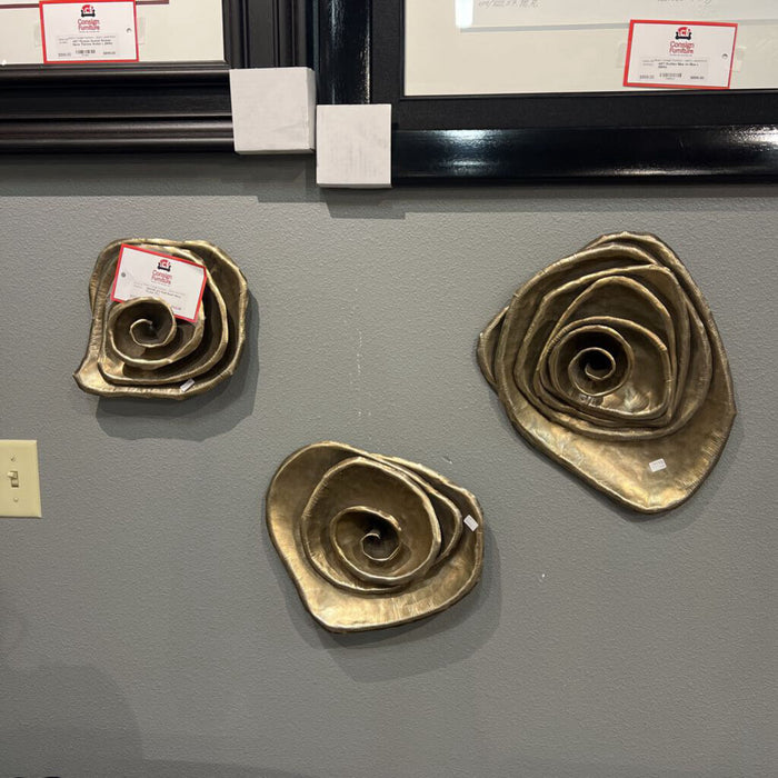 S/3 Wall Mount Metal Roses (TL)