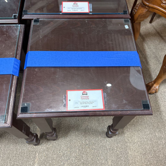 DW End Table W/ Glass Top (AS)