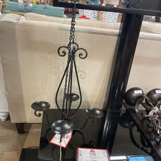 Small Metal Chandelier w/ Candle Holder (BH)