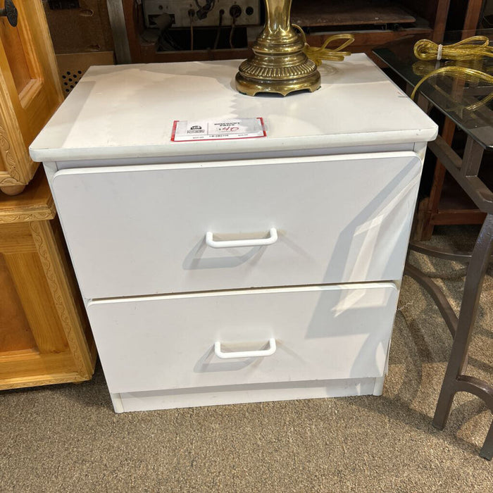 White 2 Drawer Nightstand (AH)