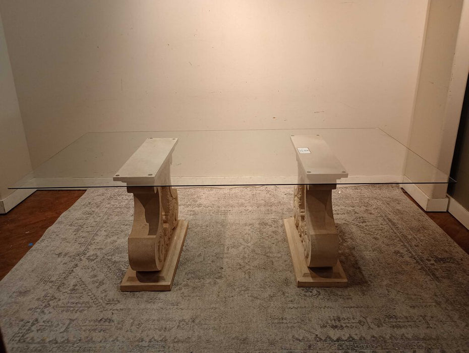 GT Dining Table w/ Travertine Base (KHH)