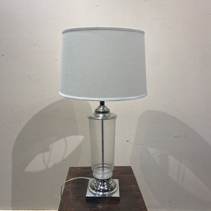 Glass Table Lamp + White Shade (CI)