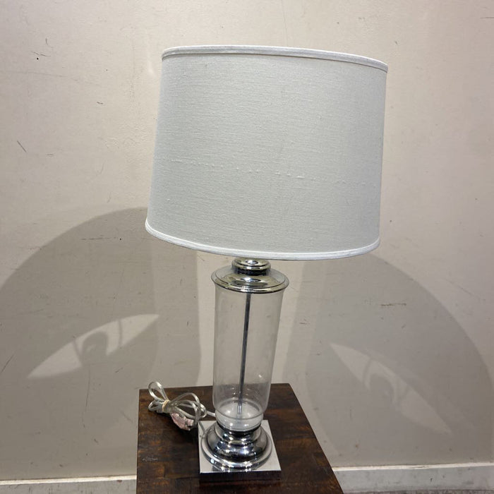 Glass Table Lamp + White Shade (CI)