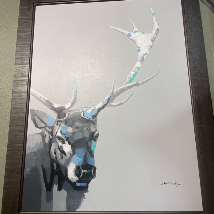 Blue + Grey Buck Canvas (44 x 56) (AKH)