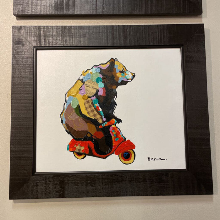 Bear + Scooter Canvas (26 x 30) (BKH)