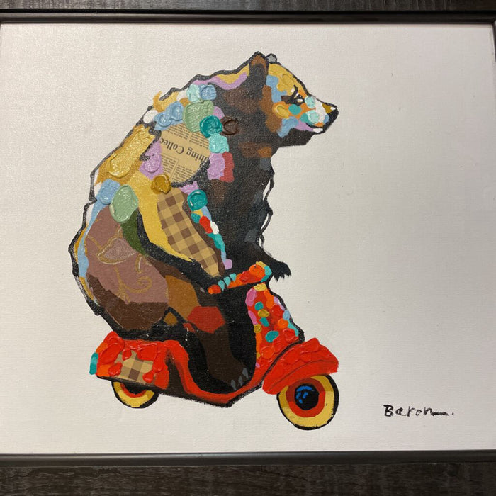 Bear + Scooter Canvas (26 x 30) (BKH)