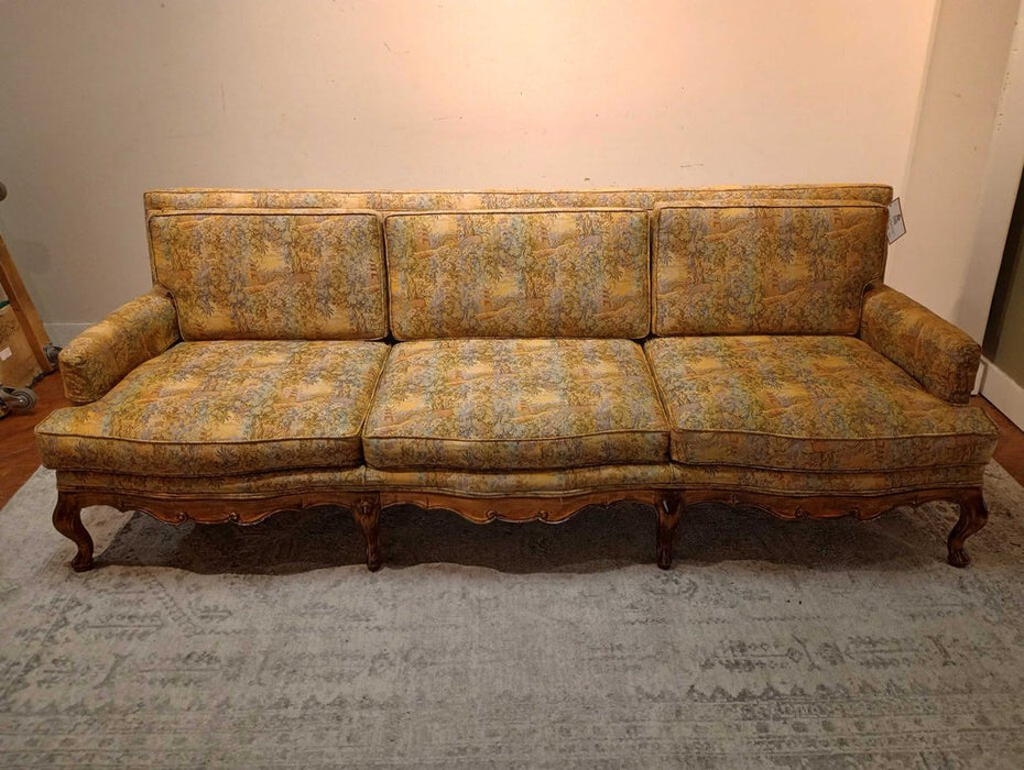 Oriental Fabric + Wood Sofa (CIH)