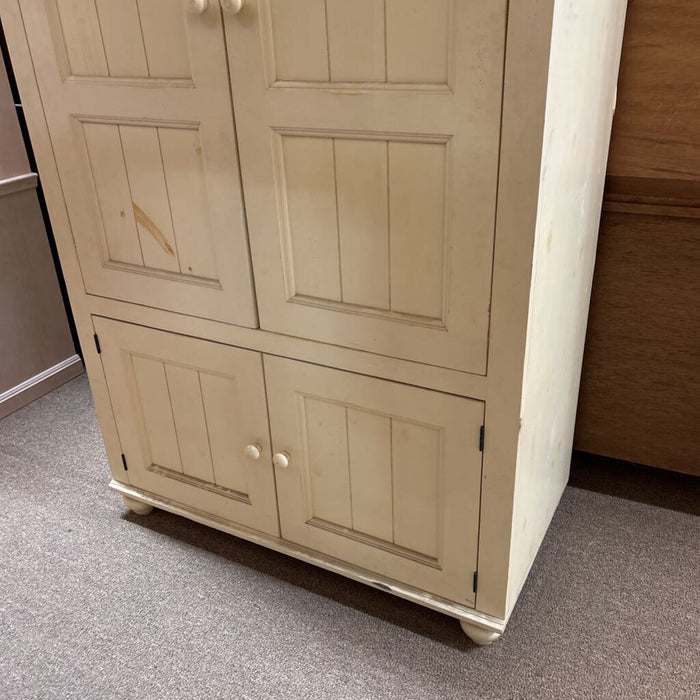 Brown Top Off White Tv Armoire (LTH)