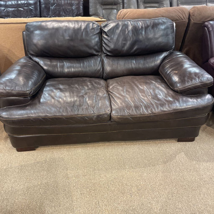 Leather Brown Loveseat