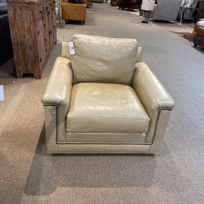 Tan Leather Lexington Swivel Chair (ILH)