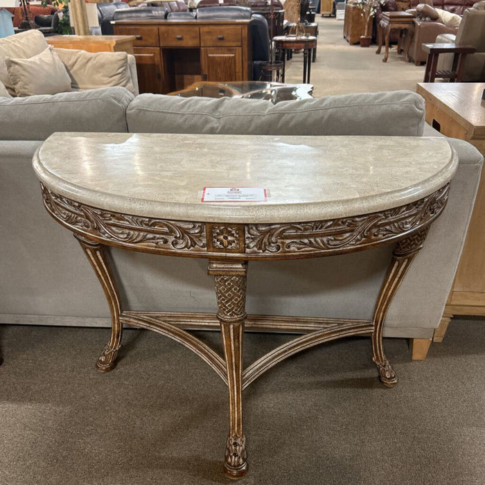 Marble Top Ornate Sofa Table (LAH)