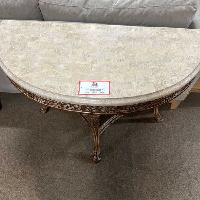 Marble Top Ornate Sofa Table (LAH)