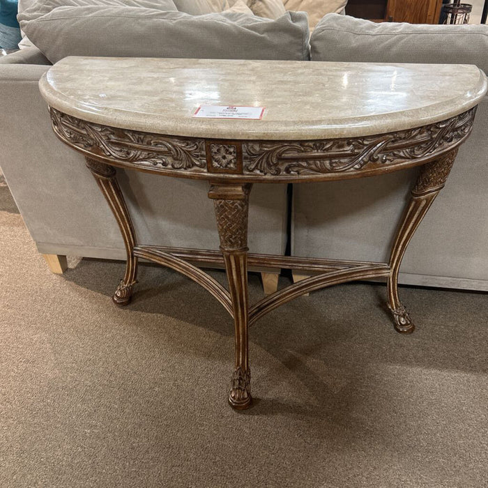 Marble Top Ornate Sofa Table (LAH)