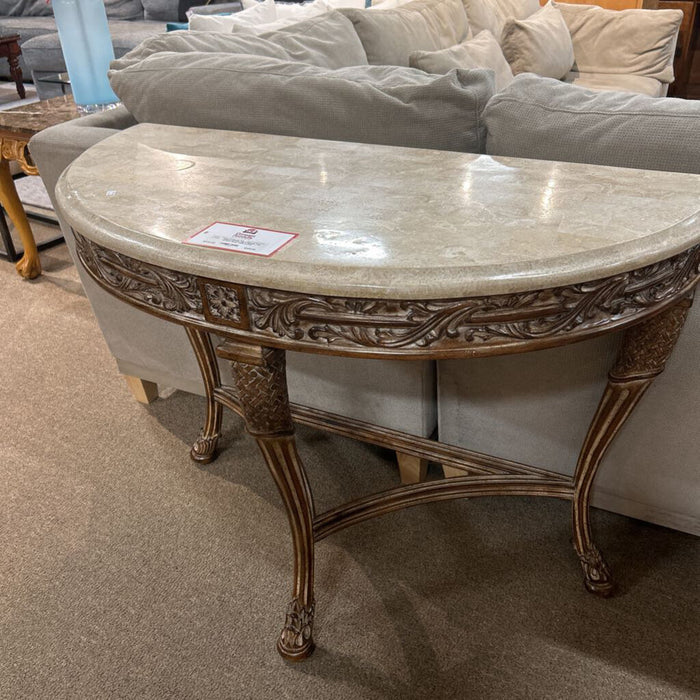 Marble Top Ornate Sofa Table (LAH)