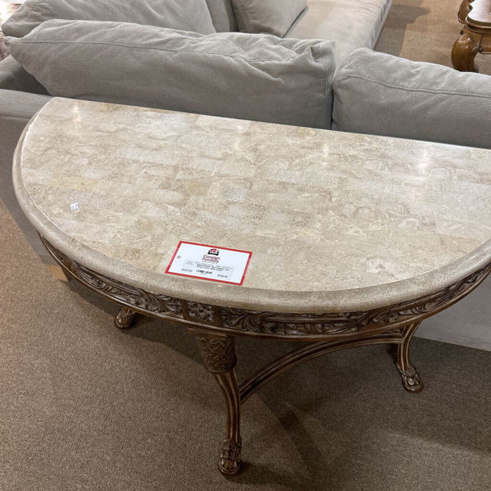 Marble Top Ornate Sofa Table (LAH)