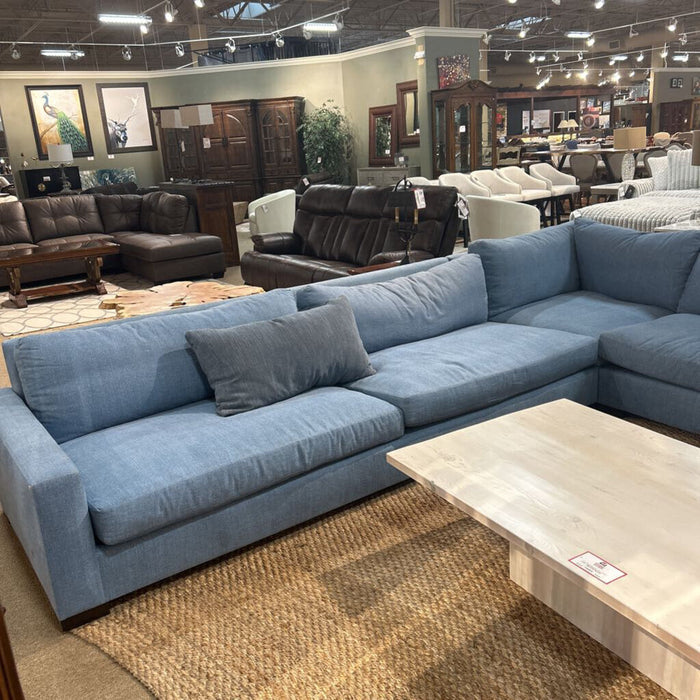 4 PC Large Blue Fabric Sectional (LAHH)